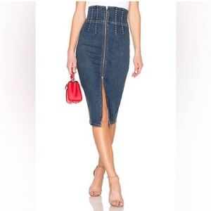 Current/Elliott Blue Denim Pencil Skirt